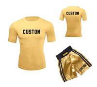 Personalised Boxing Suit Set MMA Shorts Top Set for Training & Kickboxing Fighting Shorts for Martial Arts, Cage Fight, Muay Thai, Boxing, Grappling Training, Halloween Costume, Birthday Gift