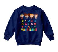 Personalised Boys and Girls Number Day Ideas Jumper Sweatshirt Fun Number #ND 3-4 Years Navy Blue