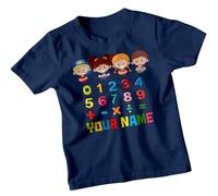 Personalised Boys and Girls Number Day Ideas T-Shirt Tee for Kids with Fun #ND 3-4 Years Navy