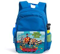 Personalised Boys Backpack Pirate Bag for School Childrens Primary Kids Blue Ship Rucksack - Any Custom Name ST836