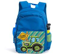 Personalised Boys Backpack Tractor Bag for School Childrens Primary Kids Blue Farm Rucksack - Any Custom Name KS232