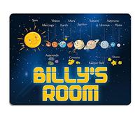 Personalised Boys Bedroom Door Sign Planets Children's Child Room Kids Plaque Name Space Solar System KD73