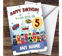Personalised Boys Birthday Card Superhero 1st 2nd 3rd 4th 5th 6th Son | Birthday Card | Children's Birthday Card | Birthday Card for Kids