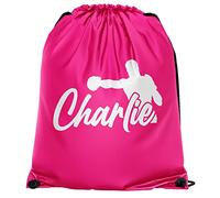 Personalised Boys Boxing Drawstring Bag, Custom Boxer Gifts Boys PE Kit Bag, Back to School Gifts for Son who Loves Boxing, One Size, Hot Pink