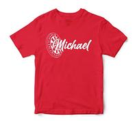 Personalised Boys Darts T Shirt, Kids Custom Dart Gifts Boys Tee, Christmas and Birthday Gifts for Son who Loves Playing Darts, 5-6 Years, Red