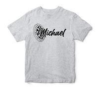 Personalised Boys Darts T Shirt, Kids Custom Dart Gifts Boys Tee, Christmas and Birthday Gifts for Son who Loves Playing Darts, 12-13 Years, Sport Grey