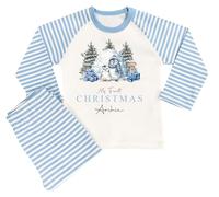 Personalised Boys First Christmas Pyjamas 1st Baby Xmas Pjs (Blue My 1st Xmas Penguin, 1-2 Years)