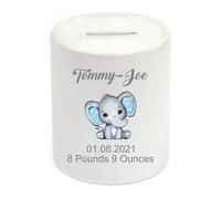 Personalised Boys Money Box Custom Name Piggy Bank, Ceramic Savings Jar, Money Box For Kids, Gift Nursery