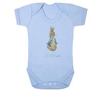 Personalised Boys Peter The Rabbit Baby Vest - Available in Size 3-6 Months. Blue