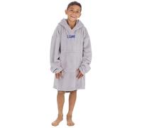 Personalised Boys Soft Coral Fleece Oversized Blanket Hoodie Giant Lounge Top Front Centre Navy Thread Grey One Size