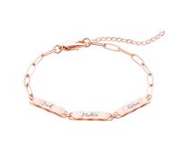 Personalised Bracelet - Custom Engraved Triple Bar Pendant Style Bracelet, Anklet - Silver - Engrave Name, Initials, Date or Special Message, Birthday, Anniversary, Christmas, Mothers Day Gift for Her