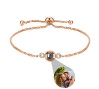 Personalised Bracelet With Picture Inside,Photo Bracelet Customized Picture, Custom Memorial Bracelets For Women,Men,Best Friend,Family,Loss Love Pet-Adjustable Metal Chain