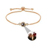 Personalised Bracelet With Picture Inside,Photo Bracelet Customized Picture, Custom Memorial Bracelets For Women,Men,Best Friend,Family,Loss Love Pet -Adjustable Metal Chain