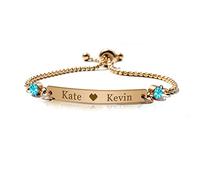 Personalised Bracelets for Women Custom Birthstone Bracelet Engraved Personalised Gifts for Birthday Valentines Day Christmas Engraved Bracelets Gift for Women Wife Nanny Mum 18th 21st 30th(December)