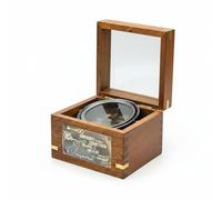 Personalised Brass Gimbal Compass with Custom Engraving Vintage Style Compass in Wooden Box Gift for Son, Grandson, Dad Graduation, Retirement, Baptism, Birthday (Go Confidently in The Direction)