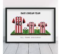 Personalised Brentford Dream Team Shirt Art | All Teams Available | Framed or Prints | Gift for Dad, Grandad, Uncle, Family | Unique Football Footy Fan Wall Keepsake Sports