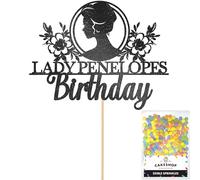 Personalised Bridgerton Themed Glitter Cake Topper - Any Name Glitter Cake Decoration and Sprinkles - Happy Birthday Decorations - Custom Toppers for Cakes by Cakeshop