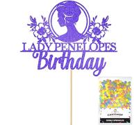 Personalised Bridgerton Themed Glitter Cake Topper - Any Name Glitter Cake Decoration and Sprinkles - Happy Birthday Decorations - Custom Toppers for Cakes by Cakeshop