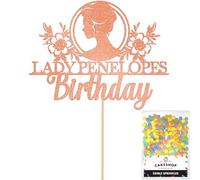 Personalised Bridgerton Themed Glitter Cake Topper - Any Name Glitter Cake Decoration and Sprinkles - Happy Birthday Decorations - Custom Toppers for Cakes by Cakeshop