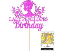 Personalised Bridgerton Themed Glitter Cake Topper - Any Name Glitter Cake Decoration and Sprinkles - Happy Birthday Decorations - Custom Toppers for Cakes by Cakeshop