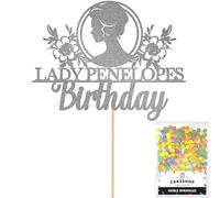 Personalised Bridgerton Themed Glitter Cake Topper - Any Name Glitter Cake Decoration and Sprinkles - Happy Birthday Decorations - Custom Toppers for Cakes by Cakeshop