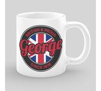 Personalised British & Proud Mug with Name & Year - Custom Union Jack Cup - Patriotic Gift for Brits - UK Flag Coffee Tea Cup - British Pride Present