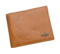 Personalised Bronze Bream Fish Fishing Design Genuine Leather Brown Wallet Bi-Fold Wallet Presented in a Gift Pouch