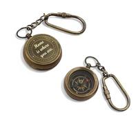 Personalised Bronze Compass Keychain - “Home Is Where You Are” Quote - Functional Carabiner Compass Gift for Couples, Travellers & Graduates - DOLLOND & CO.