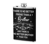 Personalised Brother Hip Flask 8oz Stainless Steel Pocket Liquor Whiskey Flask, Custom Gifts for Brother Groomsmen