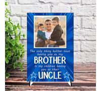 Personalised 'Brother to Uncle' Photo Plaque - Heartfelt Gift for Brothers Becoming Uncles | Ideal for Birthdays, Father’s Day, or Any Occasion (Mdf Wood Indoor Use Only, A5 21cm x 15cm)