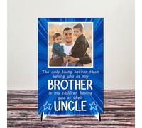 Personalised 'Brother to Uncle' Photo Plaque - Heartfelt Gift for Brothers Becoming Uncles | Ideal for Birthdays, Father’s Day, or Any Occasion (Mdf Wood Indoor Use Only, A4 30cm x 21cm)