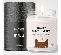 Personalised Brown Cat Gifts - Luxury Soy Wax Candle - Vanilla, Jasmine, Sugared Almond - Makester