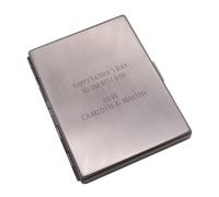 Personalised Brushed Gunmetal Cigarette Case, Engraved Message, Holds 9 Superkings
