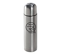 Personalised Brushed Steel Insulated 500ml Thermo Vacuum Flask with Our Star, Our Hero Design - Engraved with Any Name - Gift for Father's Day