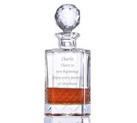 Personalised Buckingham Crystal Square Whisky Decanter, Satin Presentation Gift Box