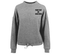 Personalised Build Your Brand Printed Women's Oversize Crew Neck Top Sports Gym