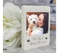 Personalised Building Blocks Photo Plaque | Customised Gift for Dog Mum & Pet Lovers | Unique Photo Display Keepsake | Handmade Memory Gift (Large (12.7cm x 9.6cm))