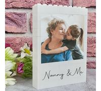 Personalised Building Blocks Photo Plaque | Customised Gift for Grandma Nan Nanna Nanny Grandma Granny | Unique Photo Display Keepsake | Handmade Memory Gift (Large (12.7cm x 9.6cm))
