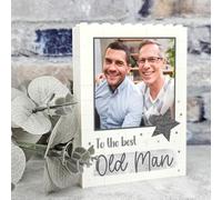 Personalised Building Blocks Photo Plaque for Dad | Custom Daddy Grandad Gift | To the Best Daddy Photo Keepsake | Unique Picture Block Display | Handmade Father’s Day Memory Gift (Grey)