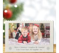 Personalised Building Blocks Photo Plaque for Grandparents | Custom Grandkids Photo & Text Keepsake | Freestanding Sentimental Memory Display (Medium - 14.4cm x 9.8cm)