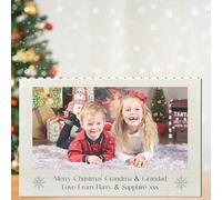 Personalised Building Blocks Photo Plaque for Grandparents | Custom Grandkids Photo & Text Keepsake | Freestanding Sentimental Memory Display (Large - 17.5cm x 11.8cm)