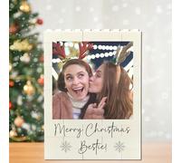 Personalised Building Blocks Photo Plaque for Your Bestie This Christmas | Custom Best Friend Freestanding Picture & Text Keepsake Gift (Small - 7.9cm x 6.4cm)