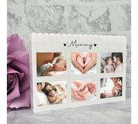 Personalised Building Blocks Photo Plaque | Unique Gift for Mum, Mummy, Step Mum & Bonus Mum | Customisable Family Picture Keepsake (Large - 17.5cm x 11.8cm)