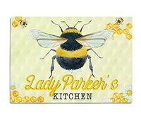 Personalised Bumblebee Chopping Board Bumble Bee Custom Glass Worktop Saver Cutting Kitchen Surface Protector - 30 x 40cm Bees Birthday Gift KCH09