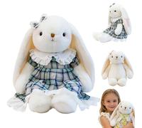 Personalised Bunny Plush with Changeable Skirt, 55cm Soft Plush Rabbit with Emb Name, Newborn Baby Gift, Soft Long Ear Rabbit for Easter Birthday Gifts, Custom Keepsake for Girls Women (Blue)