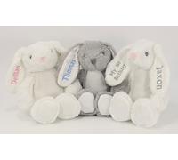Personalised bunny soft toy teddy | Embriodered with Name or Message