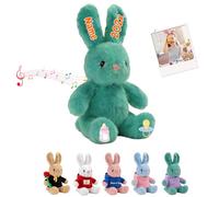 Personalised Bunny Stuffed Animal for Kids Adults, Custom Easter Stuffed Bunny Plush with Child's Name Photo Rabbit Plush as Personalised Gifts for Her Him on Easter Birthday, 14 inch