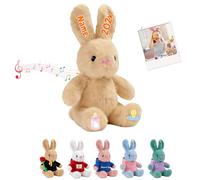 Personalised Bunny Stuffed Animal for Kids Adults, Custom Easter Stuffed Bunny Plush with Child's Name Photo Rabbit Plush as Personalised Gifts for Her Him on Easter Birthday, 12 inch