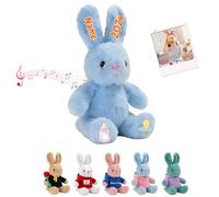Personalised Bunny Stuffed Animal for Kids Adults, Custom Easter Stuffed Bunny Plush with Child's Name Photo Rabbit Plush as Personalised Gifts for Her Him on Easter Birthday, 14 inch
