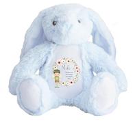 Personalised Bunny with Name and Message - Fairy Wreath with Green Hair Soft Toy for Baby, Child, Kids, Babies Christening Page Boy Birthday New Baby - Fairy Green Hair Blu Bunny